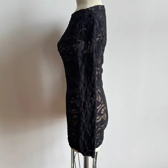 ANNE FONTAINE Castille Stretch Black Lace Top - Picture 5 of 11